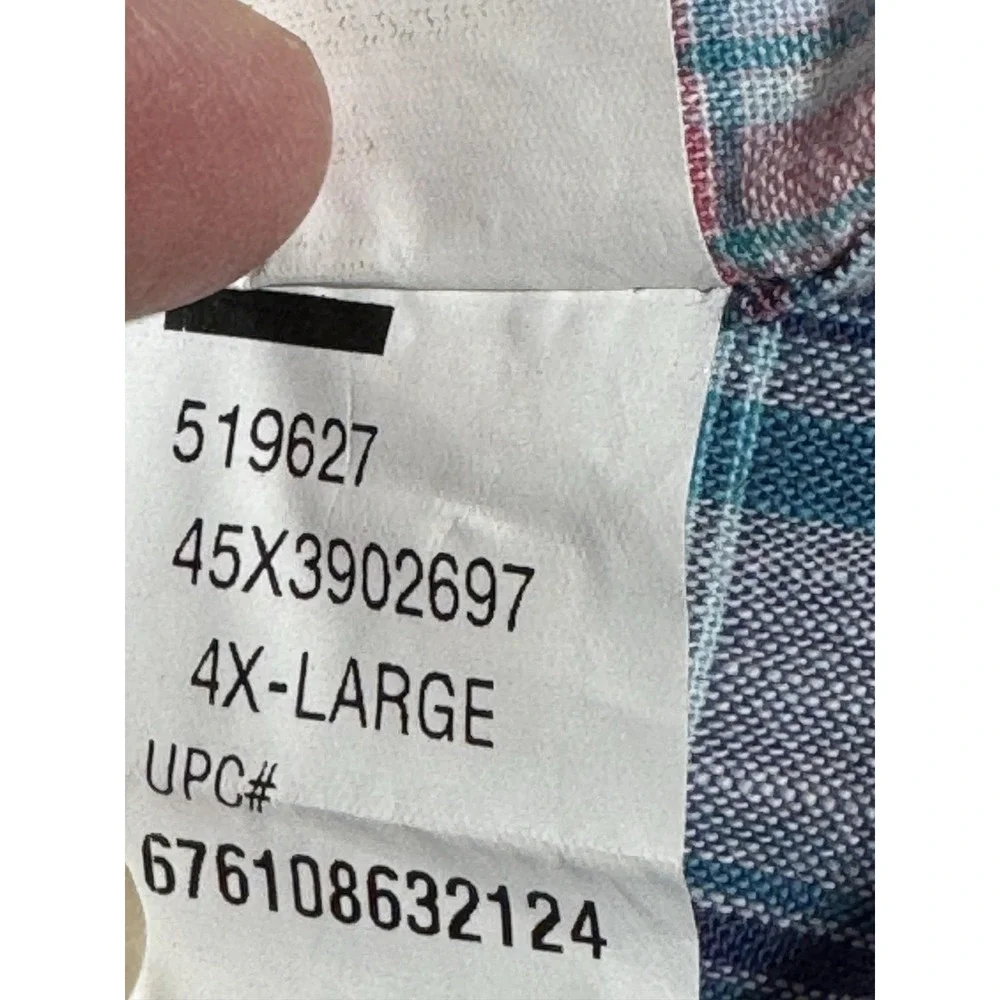 IZOD Shirt Mens 4XL Multicolor Plaid Short Sleeve Cotton Button Down Relaxed Fit - Picture 6 of 10